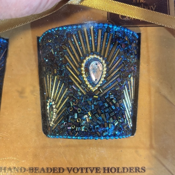 The Bombay Company Blue Peacock Votive Holders - Picture 3 of 4